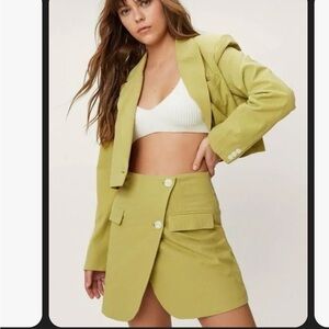 Nasty Gal Cropped Blazer/ Mini Skirt Set